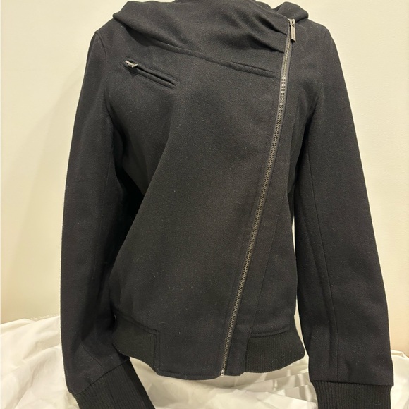 Black wool blend HONEE bomber jacket. - Picture 14 of 14